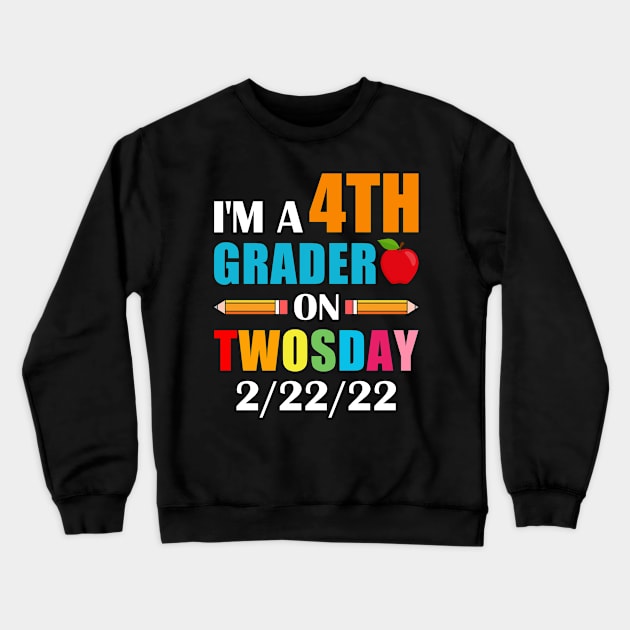 boys kids 4th Grader On Twosday 2 22 22 Crewneck Sweatshirt by loveshop